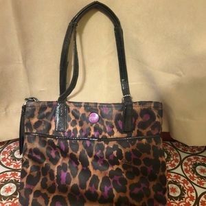 Used Coach Purse. Black and purple.